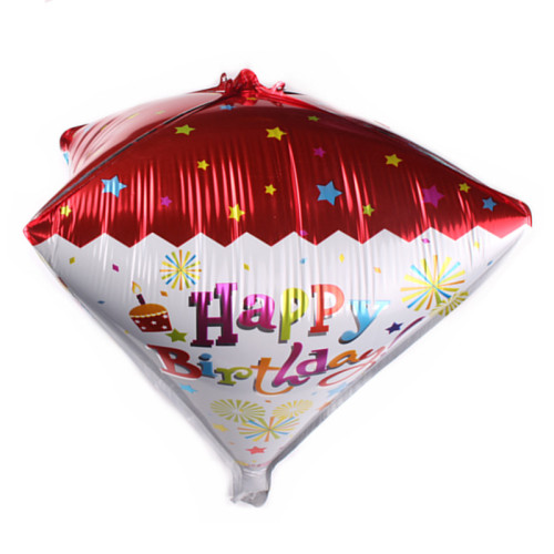 New Diamond Happy Birthday Birthday Carnival Aluminum Foil Balloon Wholesale Birthday Party Decoration Gas