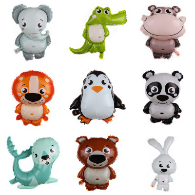 Cartoon Animal Aluminum Balloon Birthday Party Decoration Balloon Sea Lion Fox Penguin Panda Wholesale Balloon