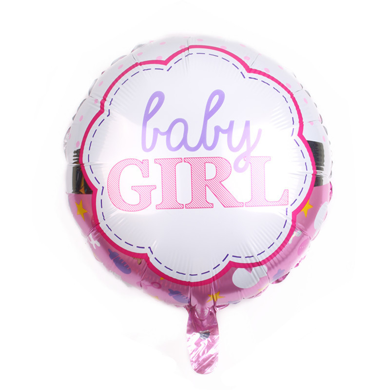 18英寸圆形baby boy GIRL 生日铝膜气球儿童宝贝周岁铝箔汽球生日