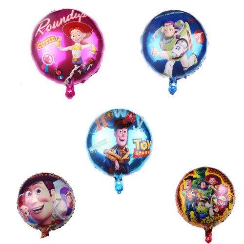 New 18-Inch round Toy Story Aluminum Film balloon Basguang Year Hudi Aluminum Film Balloon Wholesale