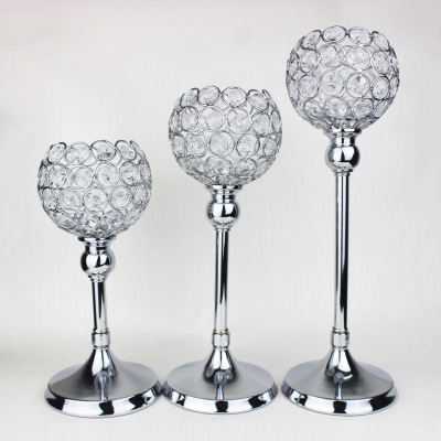 Creative Single-Head European-Style Crystal Candle Holder Ornaments Hotel Decoration Supplies Romantic Candlelight Dinner Crafts Wholesale