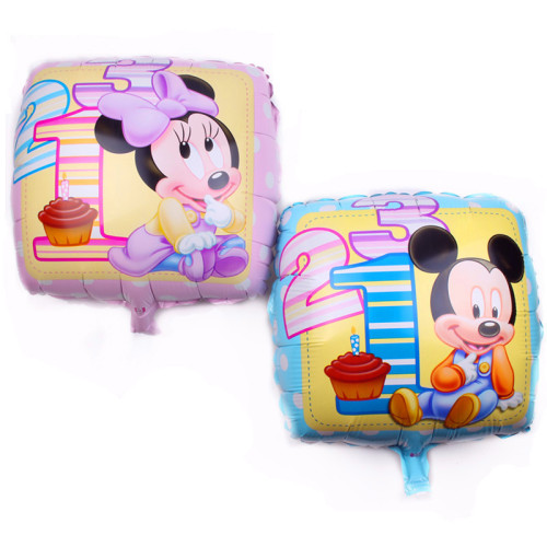 Square Minnie Aluminum Balloon Wedding Balloon children‘s Toy Balloon Party Decoration Balloon