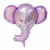 Special-Shaped Purple Long-Nose Elephant Head Aluminum Balloon Birthday Balloon Wholesale Balloon Toy Balloon Decorative Balloon
