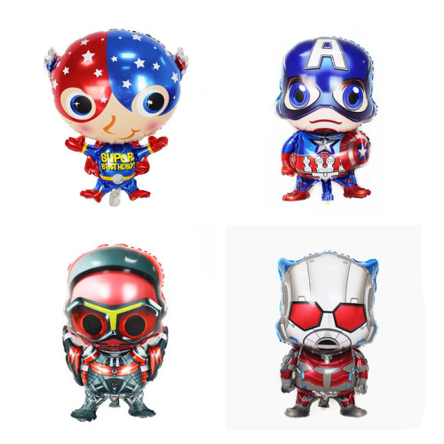 Hero Series Cartoon Shape Aluminum Balloon Captain America Shape Aluminum Foil Balloon Baby Party Decoration