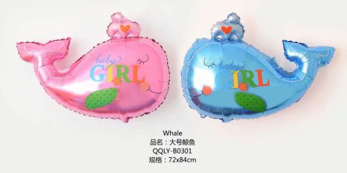 Large Whale Aluminum Balloon Children‘s Baby Year-Old Aluminum Foil Balloon