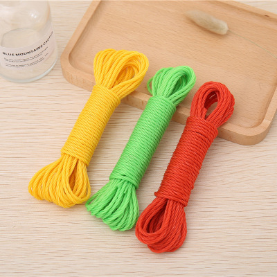 Colorful Nylon Clothesline Camping Tent Binding Plastic Rope Decorative Crafts Hang Rope Handmade Finish Three-Strand Rope