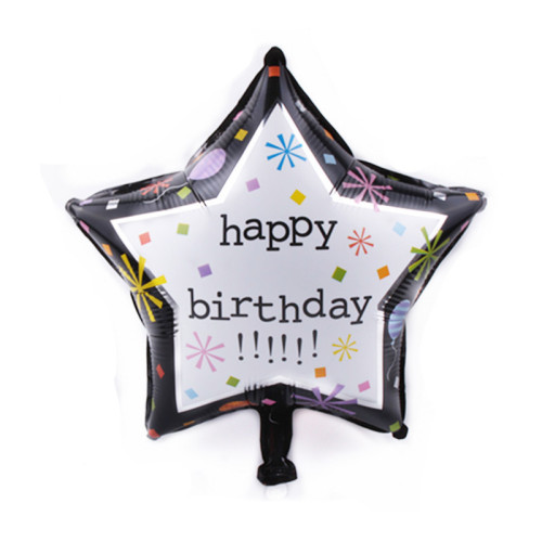 new 18-inch five-pointed star happy birthday aluminum foil balloon wholesale birthday party decoration gas