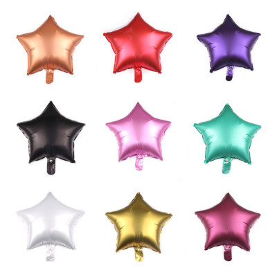 New 18-Inch Metallic Five-Pointed Star Balloon Frosted Metallic Aluminium Balloon Wedding Party Decoration Balloon