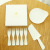 Disposable Tableware Four-in-One Customized Birthday Cake Cutlery Tray Set Water Drop Plate Household Picnic Plate