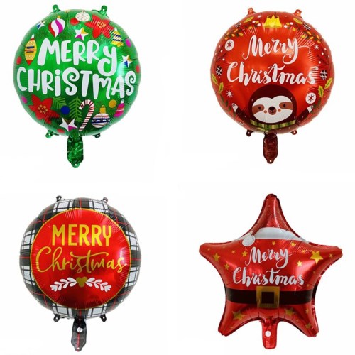 new 18-inch round christmas series aluminum film balloon sloth mesh christmas balloon cartoon balloon shape