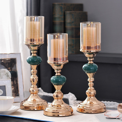 European Entry Lux Candlestick Glass Candlestick Decoration American Style Dining Table Romantic Candlelight Dinner Home Decorations