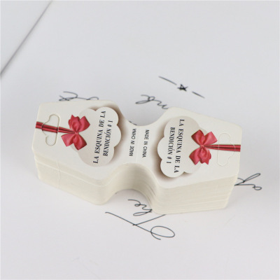 Children's Hair Accessories 10*4.8cm Printed Card Card Manufacturer Ornament Packaging Material Hanging Card Rubber Band Hair Accessories