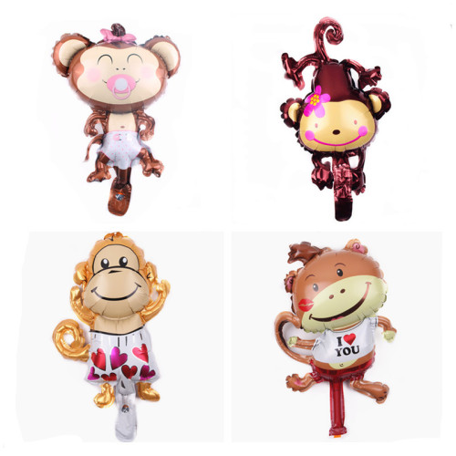 mini peach blossom monkey love lip print monkey aluminum film balloon wholesale children birthday cartoon party decoration