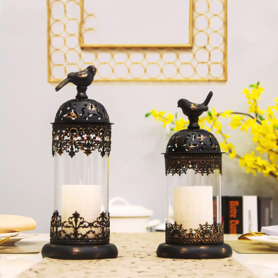 Nordic Morocco Candle Holder Creative Metal Lantern Romantic Candlelight Dinner Props Candlestick Home Decorative Candlestick