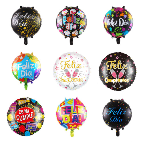 New 18-Inch Spanish Happy Birthday Aluminum Balloon Spanish Wedding Holiday Party Decoration 