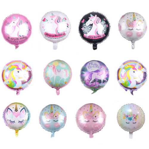 new 18-inch round unicorn balloon children‘s birthday banquet party party decoration balloon