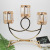 Amazon Hot European-Style Metal Crafts Creative Retro 3-Head Candlestick Wedding Props Hollow Iron Craft Decorations