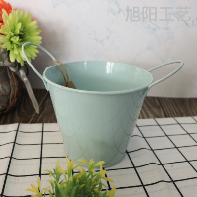 Nordic Style Flower Shop Iron Bucket for Dried Flowers Flower Arranging Bucket Succulent Bonsai Home Decoration Flower Bucket Decoration