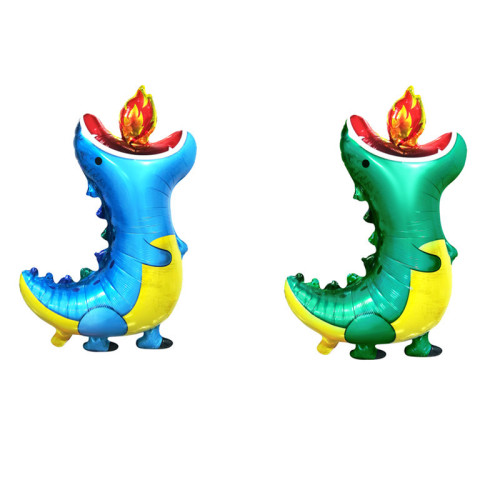 New Fire-Breathing Dinosaur Aluminum Balloon Children‘s Toy Cute Dinosaur Cartoon Decoration Supplies Balloon Wholesale