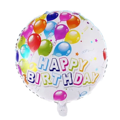 New 18-Inch round Happy Birthday Aluminum Foil Balloon Wholesale Birthday Party Decoration Balloon