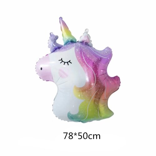 Color Unicorn Aluminum Balloon Cartoon one-Man Horse Shape Pony Aluminum Foil Birthday Balloon Wholesale Balloon 