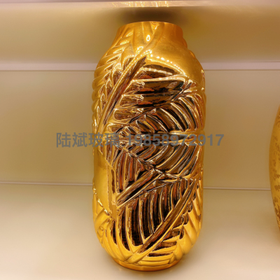 Golden Home Decoration Middle East Style Crafts Vase Decoration Soft Decoration Matching Decorations Glass Material