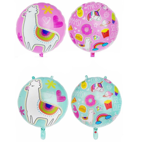 New 18-Inch round Cartoon Alpaca Aluminum Balloon Children‘s Toy Balloon Birthday Party Decoration Balloon Wholesale 