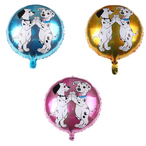 New round Spot Dog Aluminum Film Balloon Aluminum Film Aluminum Foil Balloon Wholesale Birthday Party Decoration 