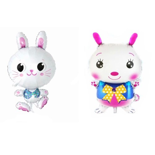 little white rabbit aluminum film balloon rabbit shape cartoon aluminum foil balloon wholesale birthday party decoration toy balloon