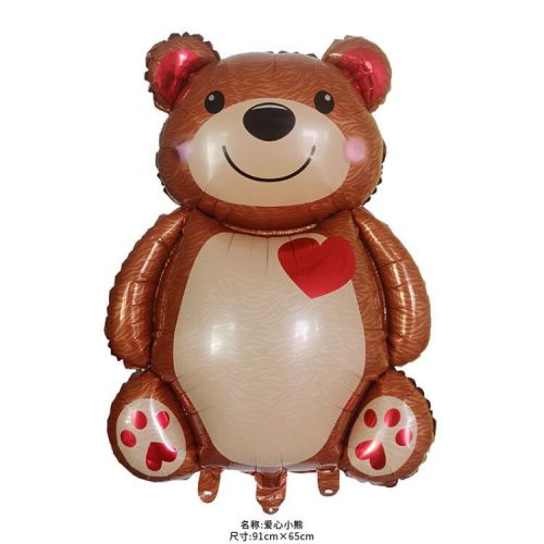 New Love Bear Aluminum Balloon Cartoon Shape Aluminum Foil Balloon Wholesale Birthday Party Decoration