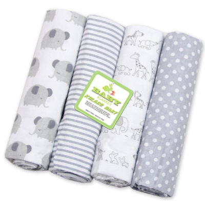 Children's New Mixed Batch 76*76 Flannel Bed Sheet Baby Cotton Wrapped Towel 4 Pieces Floral Suit PVC
