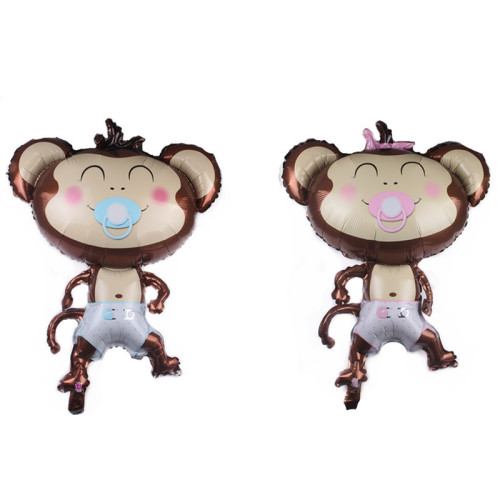 New Pacifier Monkey Shape Aluminum Balloon Wholesale Children‘s Birthday Party Cartoon Party Baby Decoration