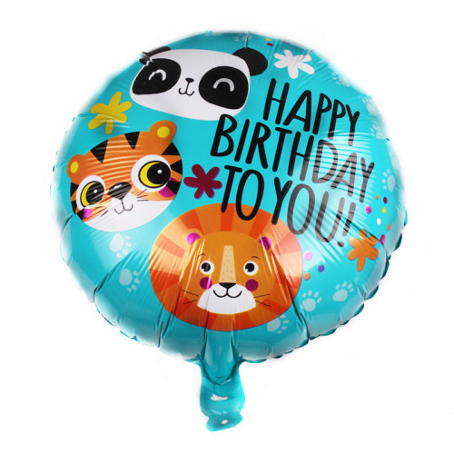 new 18-inch round animal head aluminum balloon cartoon balloon birthday decoration wholesale balloon