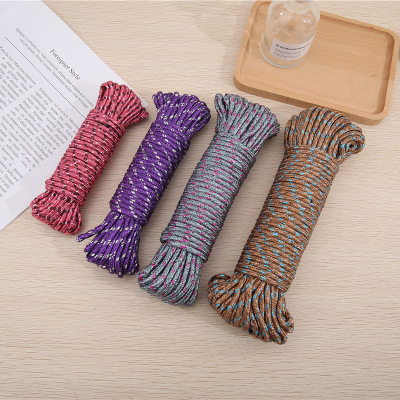 Woven Clothesline Mixed Color Cotton Yarn Rope Household Outdoor Binding Rope Manufacturer