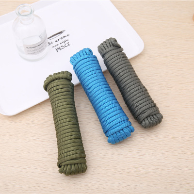 Outdoor Parachute Cord 7-Core High-Strength Dacron Braided Rope Nylon Binding Rope Color Outdoor Life-Saving Rope Factory Wholesale