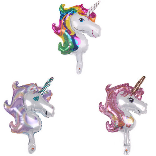 foreign trade new mini unicorn aluminum balloon cartoon shape unicorn horse baoli horse aluminum foil birthday balloon batch