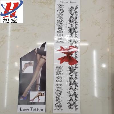New Tattoo Sticker Wholesale Black Lace Flower Arm Arm Tattoo Sticker High Quality Export Transfer Decal Customized