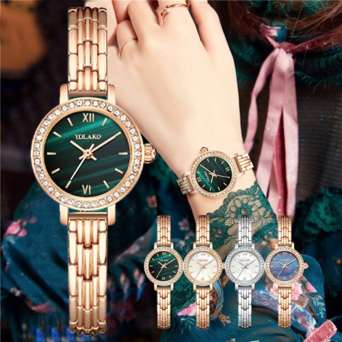 New Live Hot Selling Small Green Watch Delicate Small Dial Light Luxury Watch Mother Shell Dial Women‘s Quartz Watch