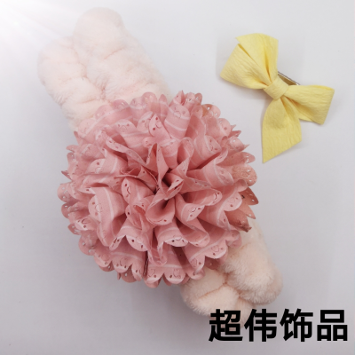 Coral Fleece Loose with Headdress Beauty Mask Makeup Dancing Casual Korean Style Ultrasonic Embossed Bow