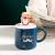 Nordic Santa Claus Ceramic Water Cup with Cover with Spoon Creative Coffee Men and Women Couple Mug