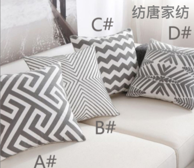 American Style Luxury Pure Cotton Embroidery Pillow Cover Square Nordic Style Living Room and Bedside Sofa Cushion Cushion without Core