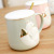 Three-Dimensional Relief Cartoon Cat Ceramic Cup with Cover Spoon Business Office Coffee Tea Brewing Water Cup Student Mark Cup