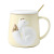 Three-Dimensional Relief Cartoon Cat Ceramic Cup with Cover Spoon Business Office Coffee Tea Brewing Water Cup Student Mark Cup