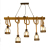 Long Wood Hemp Rope Iron Cage Multi-Head Industrial Style Chandelier Restaurant Clothing Store Hot Pot Restaurant Bar Personalized Lamps