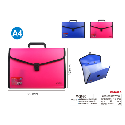 A4 Portable Release Buckle Edging Briefcase 12 Pages Large Capacity Can Snap File Holder