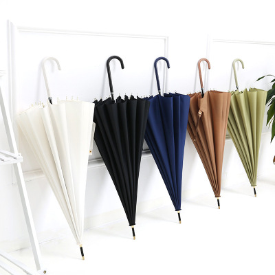 16-Bone Japanese Style Fresh Long Handle Automatic Sun Umbrella Mori Style Women's Straight Rod Sun Umbrella Large Custom Advertising Logo
