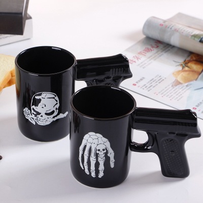 Pirate Pistol Cup Creative Skull Ceramic Water Cup Pikestaff Mug Factory Direct Sales Wholesale