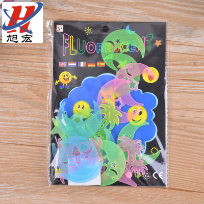 Amazon New Luminous Children's Room Stickers Luminous Fluorescence Wall Stickers Dinosaur Star Moon