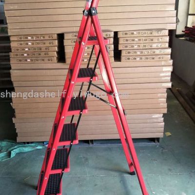 Ladder household aluminum ladder folding new thickened anti-skid aluminum alloy ladder