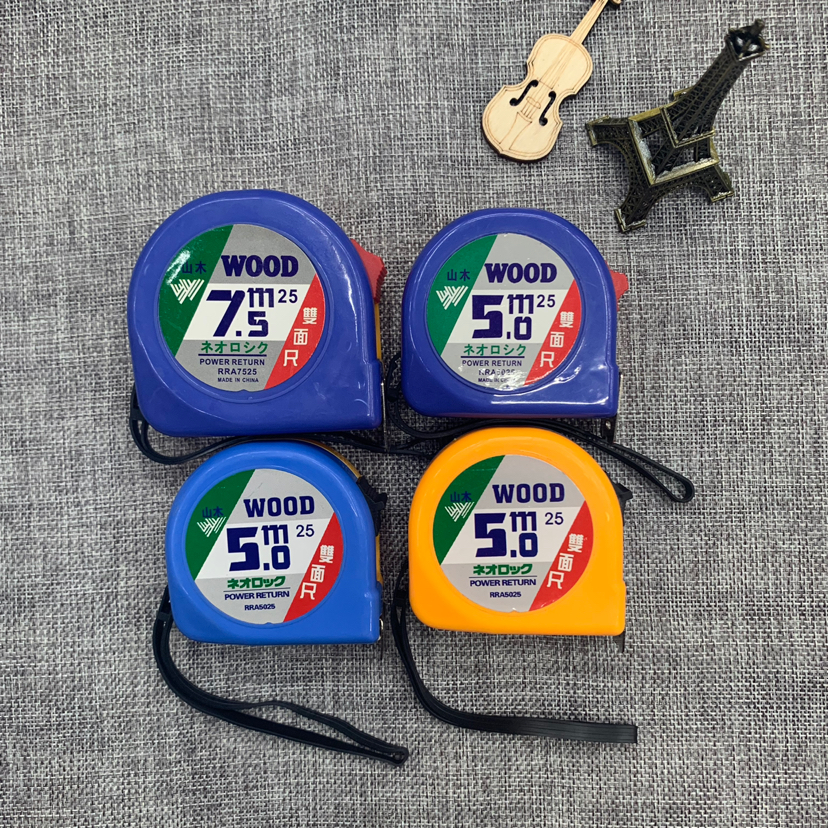 WOOD山木牌钢卷尺耐摔耐磨木工双面尺3米5米7.5米10米